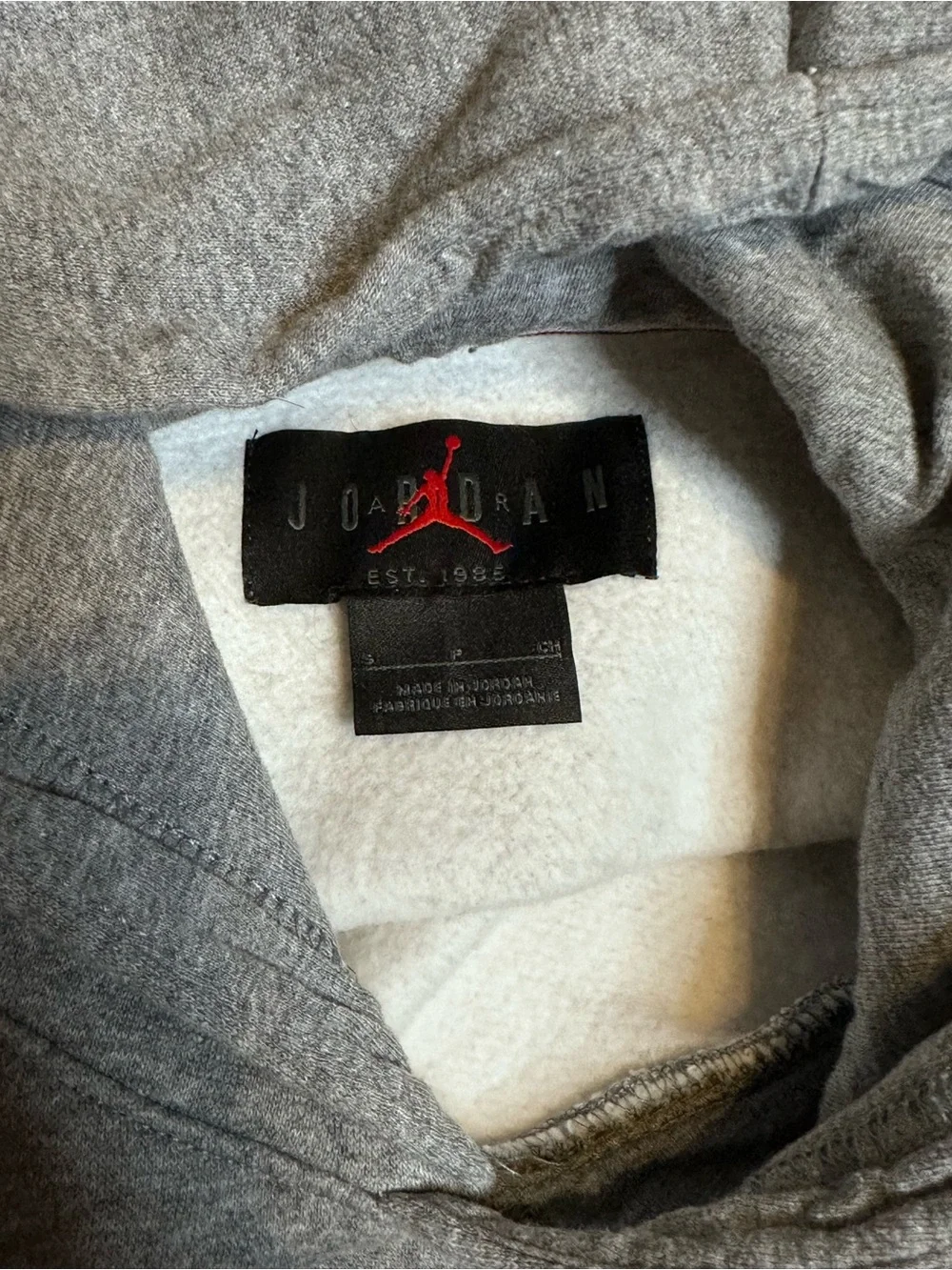 Jordan Grey Pullover Hoodie with White Jumpman